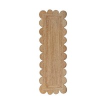 Gautam International 스캘럽 천연 황마 부분 러그 자연스러운 색상 61.4 x 91.4cm2 3피트 USA 미국