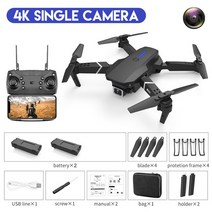 E525pro Obstacle Avoidance Mini Drone 4k VR Aerial Photography Folding Quadcopter With Camera Altitu, 05 Black 4k 1C 2B
