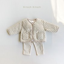 키치키치 꽃무늬자켓 꽃가라 본딩자켓 봄점퍼