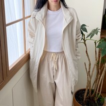 봄 여름 아우터 스포츠룩 빅사이즈 나일론 바람막이 윈드브레이커 롱 집업 점퍼