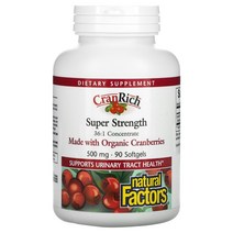Natural Factors CranRich 슈퍼 스트렝스 크랜베리 농축액 500 mg 소프트젤 90