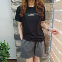 상상그이상 여성용 국내제작 레터링TR 라운드 티셔츠 레이온 스판 혼방소재 촉감왕 쫀쫀한 베이직 이너티 어디에나 코디 가능한 단정한 데일리 티셔츠