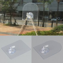힘찬쇼핑_ 재사용 되는 붙이는 매직 후크 행거 고리 걸이 리무버블 유리 창문 주방 욕실, 투명 사각