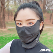 밥앤스미스 여름 쿨 자외선차단 마스크 골프 등산 안면 얼굴햇빛가리개 국산, (여름용)블랙