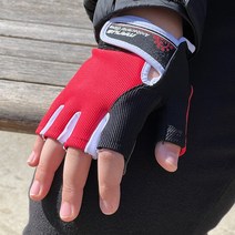 마누스 어린이 항균 자전거 반장갑 주니어 아동 유아, 레드