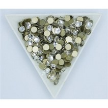 슈퍼 반짝이 스탈 AB 비 핫픽스 모조 다이아몬드 SS3SS50 FlatBack Strass 바느질 패브릭 의류 네일 아트 118472, ss34 288pcs, Gold Clear