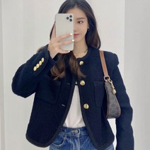 메이리앤 하객룩 트위드자켓 여성 숏 자켓 크롭 허밍