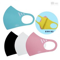 에어로 쿨 기능성원단 컬러 3D 마스크 (로고X), XL, 스카이블루