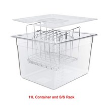 수비드기계스테인레스 스틸 수비드 Rack 및 11L Cooker Containers 침수 식 순환 기용 분리형 분배기 분리, 02 Rack N 11L Container
