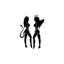 자동차포인트 00063악마천사 튜닝스티커(M), 홀로그램