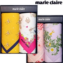 마리끌레르 면 손수건 여성 여자 손수건 세트 4장