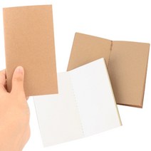 얇은 수첩 무지 무선 크라프트 길쭉한 사무용 직장인 업무, 속지색상, 화이트