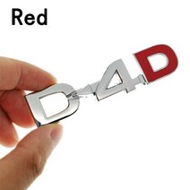 3D 아연 합금 금속 D4D 광택 크롬 엠블럼 배지 데칼 자동차 스티커 캠리 하이랜더 야리스 코롤라 어벤시스 하이럭스132549, red