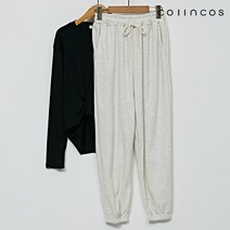 코인코즈 베이직 허리 밴딩 끈 조거 롱 팬츠 (IY2AL8010)