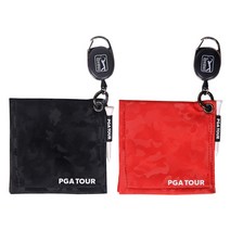PGA Tour 골프 릴 클리너 타월 21PTACL x 2, 블랙1개+레드1개