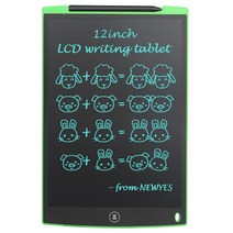스크린톤 글라스펜 전자 스케치북 led NEWYES-12 인치 휴대용lcd 라이팅 태블릿 글쓰기 그림 그리기 연습, 04 Green