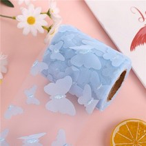 10 야드/롤 8cm 3D 나비 자수 얇은 명주 그물 Organza 리본 DIY 머리 활 수제 결혼식 파티 용품, [03] 10cm x 10y, [12] Light blue