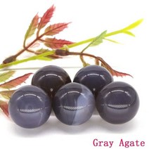 도매 20mm 스톤 비즈 천연 보석 레이키 힐링 라운드 볼 크리스탈 DIY 목걸이 팔찌 쥬얼리 세공 액세서리, 20pc, Gray Agate