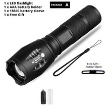분광계 광도계 적외선 Z45 Led 손전등 울트라 브라이트 방수 미니 토치 T6/L2/V6 줌이 가능한 5 모드 18650 충전식 배터리 캠핑 전술용, 01 Package A_01 T6-4000 Lumens