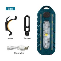 스마트 LED 헬멧 자전거 안전모 레드 블루 경고등 전술 경찰 어깨 클립 조명 충전, 1pc c 유형 블루, C형