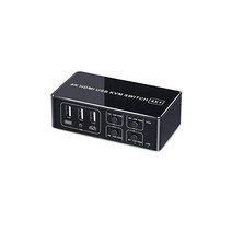 ELEVIEW 4K KVM 스위치 PC 전환기 4대용 HDMI 디스플레이 USB 키보드 마우스 공유 | 4K@60Hz USB20 허브 버스 파워 전원 불필요 수중 케이블 포함, 상세페이지 참조