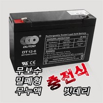 무보수 밀폐형 무누액 충전식 밧데리 6V 12AH/밧데리
