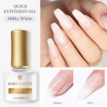 BORN PRETTY 7ML 반짝이 탑 코트 골드 실버 로즈 네일 젤 폴란드어 기능 세미 퍼머넌트 바니쉬, 64 Milky White