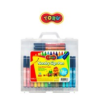 토루 사인펜 논드라이 토루싸인펜 12색 16색 24색 36색+연필증정, 토루 논드라이 사인펜 36C(플라스틱케이스)