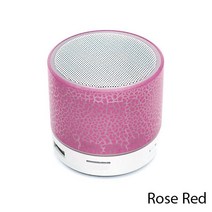 미니 휴대용 블루투스 스피커 자동차 눈부신 균열 LED 무선 서브 우퍼 TF 카드 USB 충전, 02 Rose Red