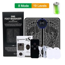 반사 요법 전기 Ems 발 마사지 매트 혈액 순환 스파 다리 통증 완화 패드 바디 등 지압 근육 자극, 01 Controller Pads Box