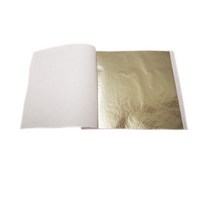 JINGHENG 장식 가방 24k 미술용 금박지 200장 공예용 접착 도금박지 은 로즈골드 종이 백금 레진아트, 8.5x8센티 빈티지 실버 약 100장