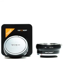 K&F PK-EOS M 렌즈어댑터 - 펜탁스 PK 렌즈 >> 캐논 EF-M 바디 - 뒤캡포함 - Pentax K lens to Canon M mount adapter + cap