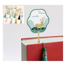 자수 책갈피 키트 DIY 수작업 초보자 선물 취미 감성적 힐링 스트레스 해소 2개, A294 대나무