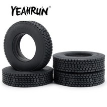 YEAHRUN 전방 및 후방 고무 타이어 휠 타이어 31580 R 22.5 Tamiya 114 RC 트레일러 트랙터 트럭 업그레이드 부품, [6] 4Pcs 25mm
