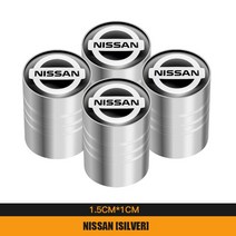 타이어 휠 금속 자동차 밸브 스템 캡 커버 닛산 Qashqai 주크 펄사 센트라 알티마 패트롤 미크라 로그 알 메라 버사 4 개입, [03] A Silver