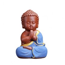 포대화상 재물운 무병 장수 부귀 풍수지리 가정화목 미니불상 불교 굿즈 실용적인 Maitreya 부처님 모양 홈, 02 파란