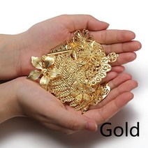 쥬얼리 만들기 부자재 diy 소품 50g 100g 혼합 꽃 부품 모자 꽃잎 매력 금속 철 선물 장식 DIY 골드 컬러 실버 로듐