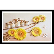 히여 화야 보석십자수 DIY 패키지 재물 부엉이, 1개, 가족부엉이 D-049