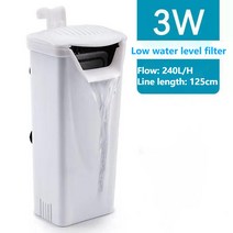 가압펌프 3W Turtle Tank Filter Low Level Shallow Small Fish Tank fall Small Silent Built-in Purif, 한개옵션0