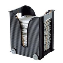 더예뻐진너 이동식 신문정리함 문서보관 서류정리 신문지함 잡지, 블랙