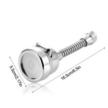 360 도 회전 수도꼭지 통풍기 조절 가능 주방 세 가지 모드 분무기 필터 디퓨저 절수 노즐 욕조 커넥터, 은색 긴 섹션