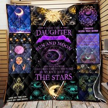 나는 딸 태양과 달과 별 히피 마녀 이불 담요 생일 선물 침구 커버