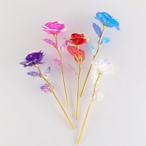 로즈데이 선물용 홀로그램 장미꽃 모빌소품 가든소품, 5홀로그램장미-풀골드