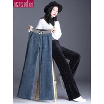 여성 겨울 코듀로이 골덴바지 기모 안감 밴딩 배기 와이드 루즈핏 팬츠 골지 와