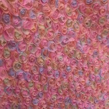 130cm x 45cm 다채로운 쉬폰 장미 자수 의류 소재 입체 배경 레이스 원단 린넨코튼원단, 45X130cm, 12 Colorful Light pink