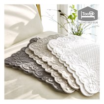 플리쉬 핸드메이드 순면 워싱 발매트, 백아이보리
