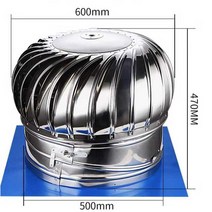 벤츄레이터 300mm 회전식 무동력 벤츄레타 통풍 환기, 클램프 포함 200형(304 스테인리스완제품)