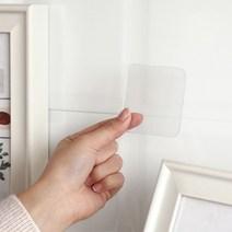 접착자국남지않는 투명 실리콘 양면테이프 투명부착패드 6x6cm 10장