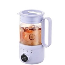 mini health pot 휴대용 관광 전기 주전자 smart 0.6l glass teapot thermo pot 꽃 차 메이커 수프 스튜 냄비 보온 유지, 자주색, 110v
