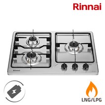 린나이 빌트인 3구 가스레인지 RBR-S3203D 타공사이즈 560X430mm, LNG, RBR-S3203D(건전지)